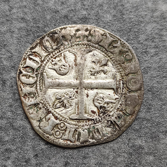 Charles VI (1380-1422) Blanc dit "Guénar" point 5ème Toulouse 2.12 gr