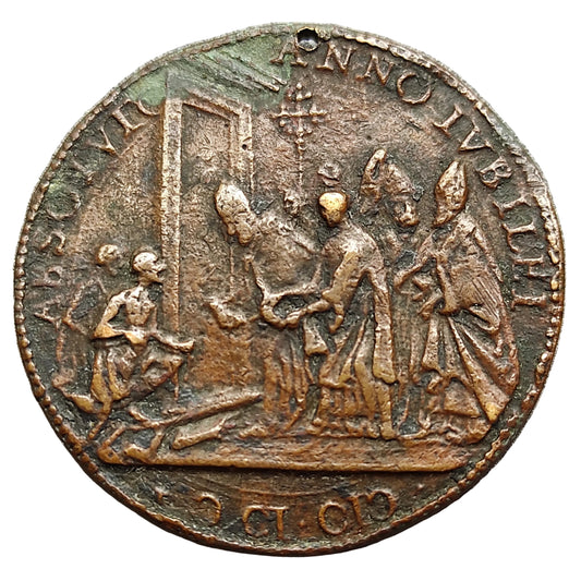 Vatican et Etats Pontificaux Médaille Clemens VIII (1592-1605) Absotvto Anno Ivbilei 37 mm 24,58 gr