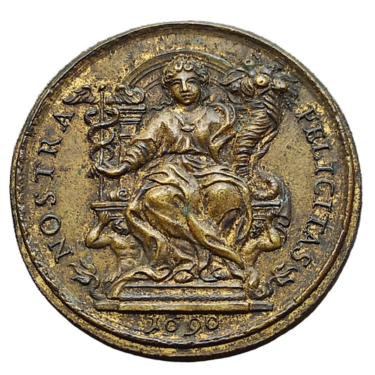 Vatican et Etats Pontificaux Médaille Alessandro VIII (1689-1691) Nostra Felicitas 1690 17.35 gr 34 mm