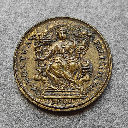 Vatican et Etats Pontificaux Médaille Alessandro VIII (1689-1691) Nostra Felicitas 1690 17.35 gr 34 mm