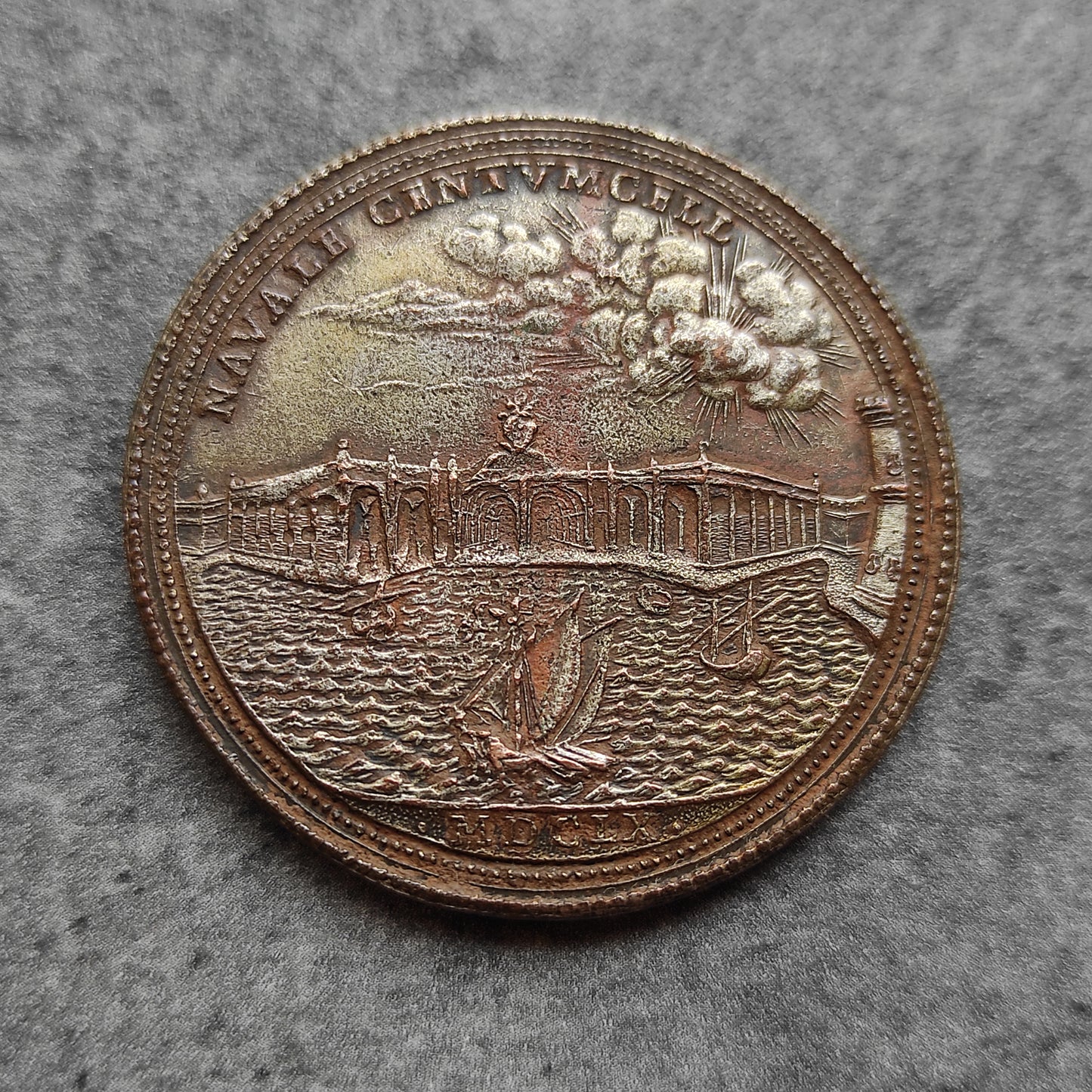 Vatican et Etats Pontificaux Médaille Alessandro VII (1655-1667) Navale Centvmcell 1660 28.02 gr 42 mm