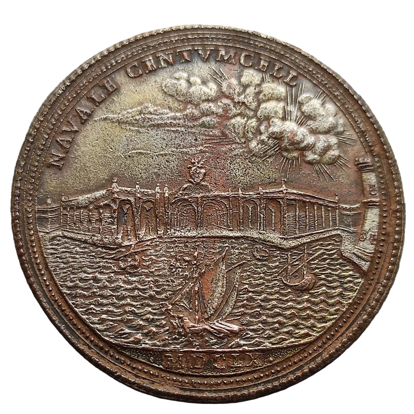 Vatican et Etats Pontificaux Médaille Alessandro VII (1655-1667) Navale Centvmcell 1660 28.02 gr 42 mm