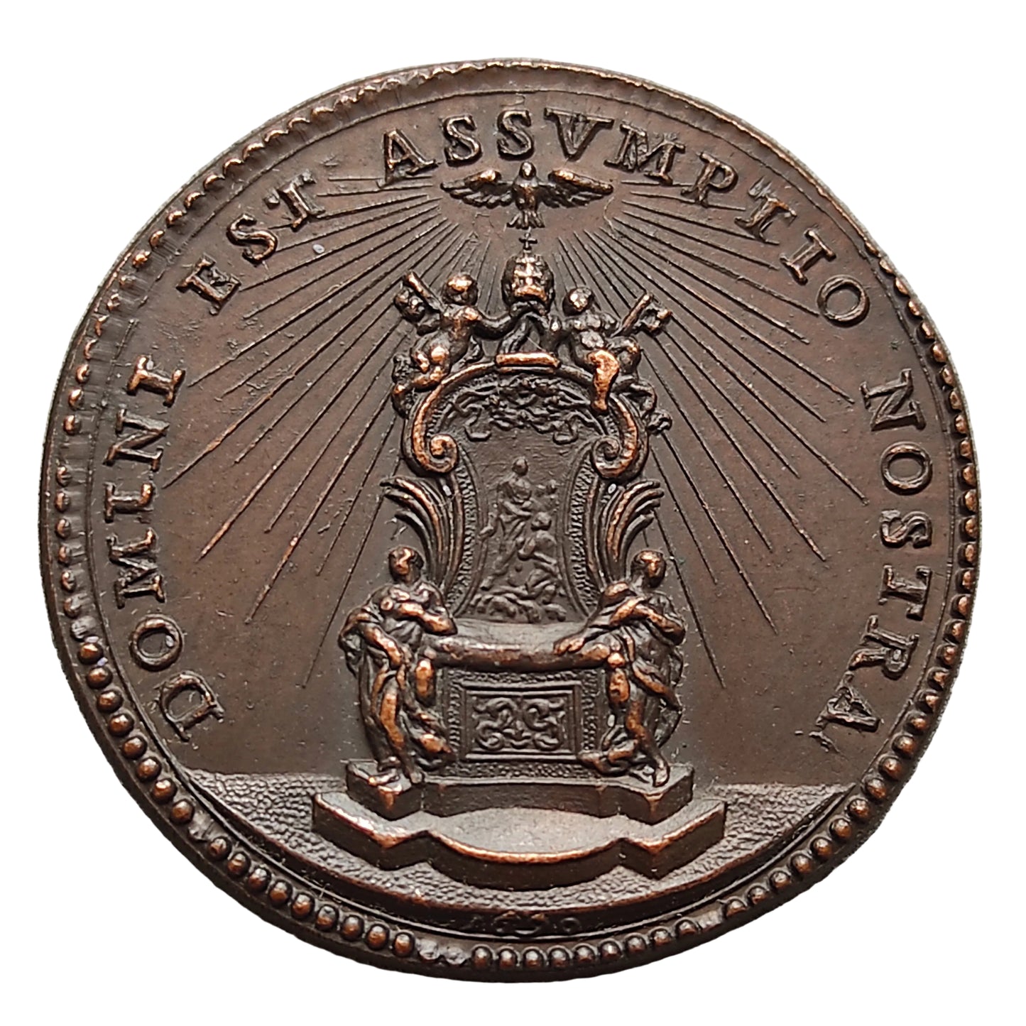 Vatican et Etats Pontificaux médaille Alessandro VIII (1689-1691) Domini Est Assvmptio Nostra 1690 Trono 29.5 mm 14.35 gr