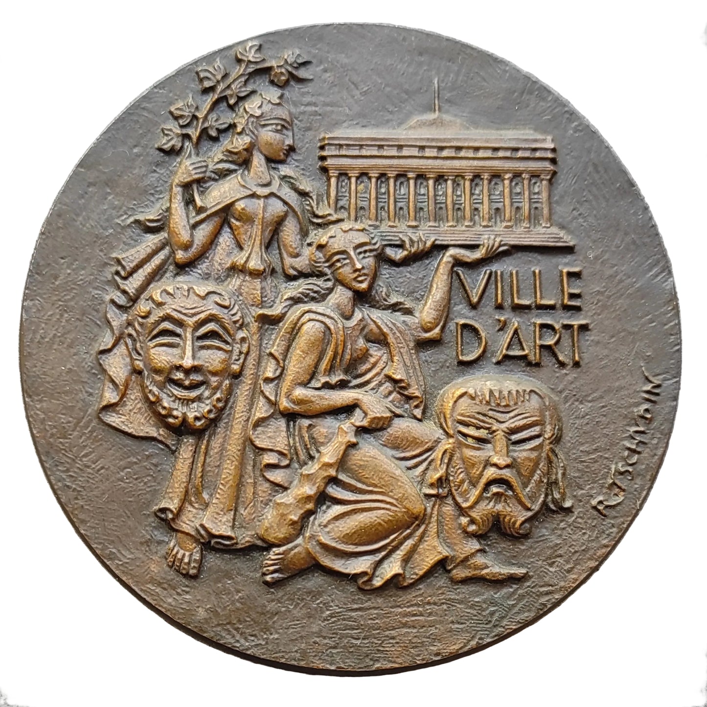 Medalla Burdeos Ciudad del arte 495,78 gr 99 mm Bronce