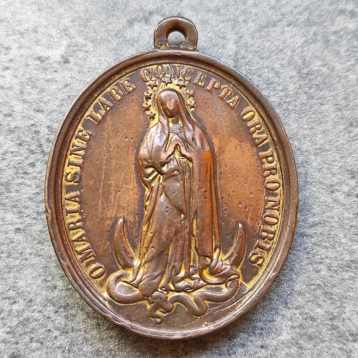 Médaille papale Pie IX avec la vierge Marie 52x40 mm 37.52 gr