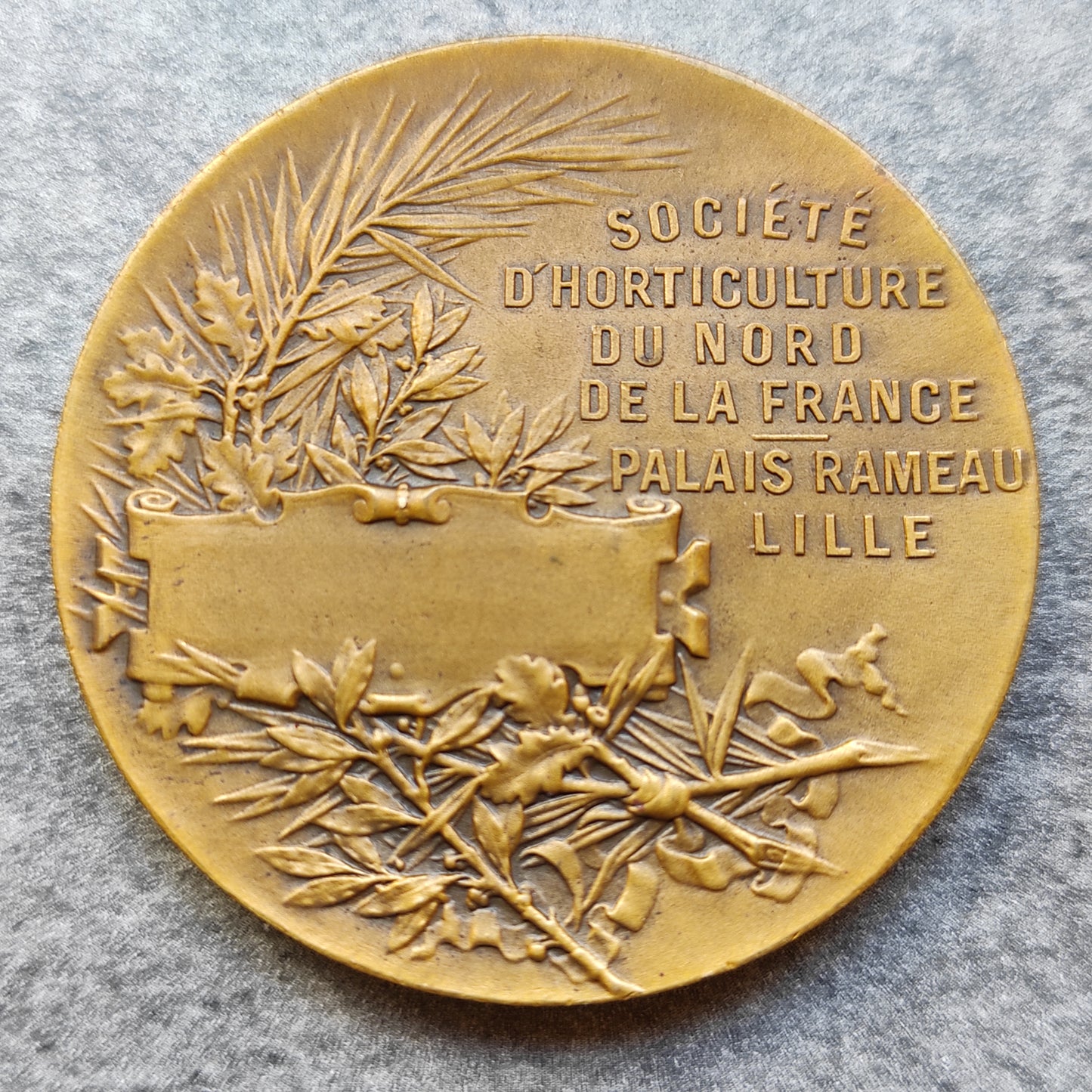 Médaille Société d'horticulture du Nord de la France Palais Rameau Lille en Bronze par Michelet 50 mm 50.17 gr