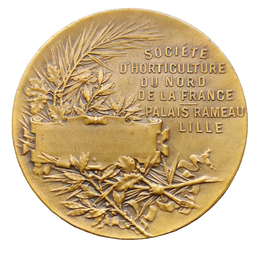 Médaille Société d'horticulture du Nord de la France Palais Rameau Lille en Bronze par Michelet 50 mm 50.17 gr