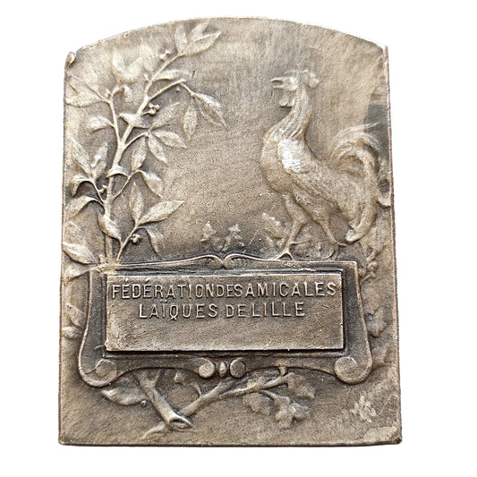 Médaille de la fédération des Amicales Laïques de Lille 53x40 mm 45.09 gr