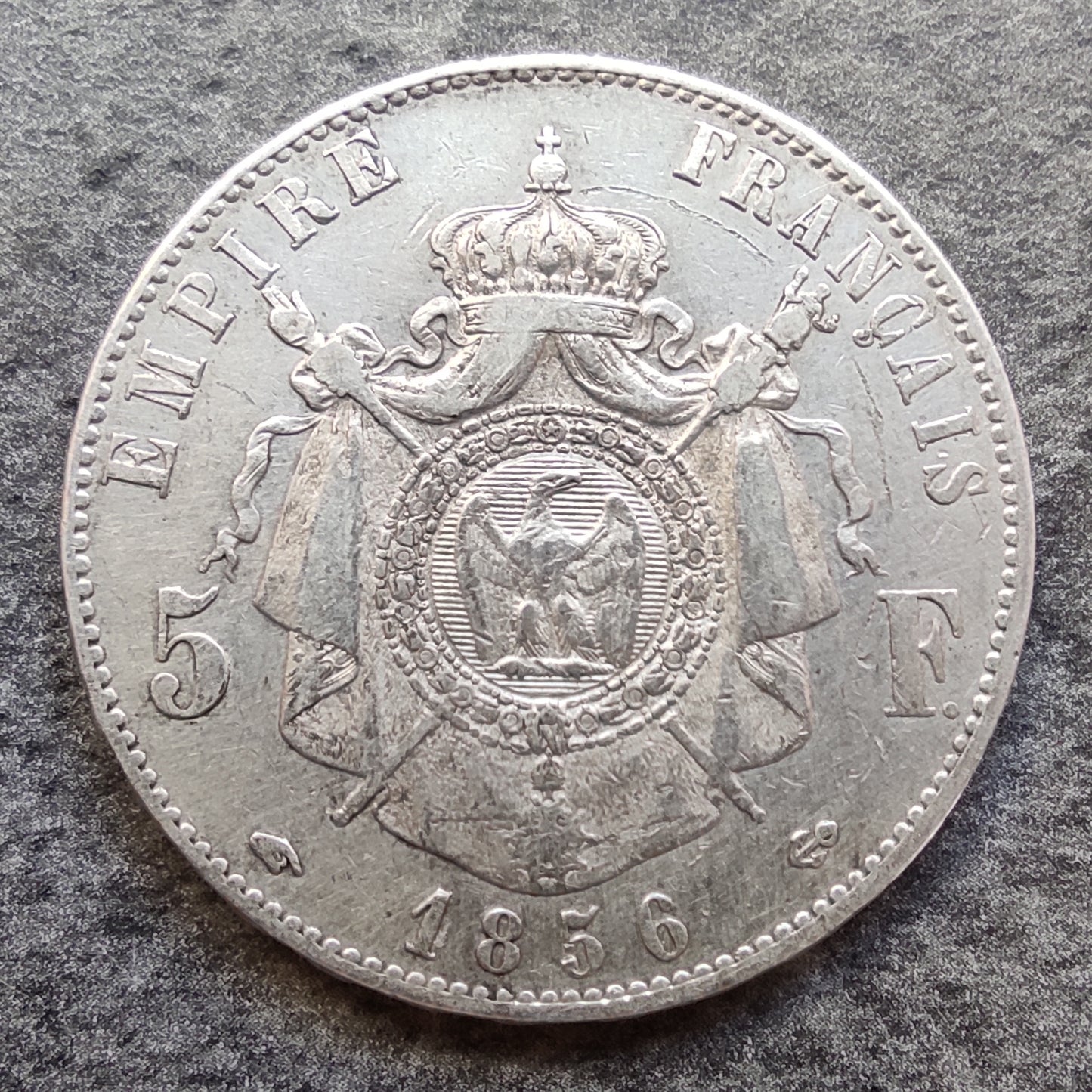 Napoléon III 5 francs 1856 A Paris Tête Nue Argent 24.90 gr