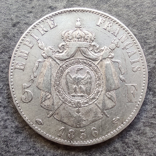 Napoléon III 5 francs 1856 A Paris Tête Nue Argent 24.90 gr