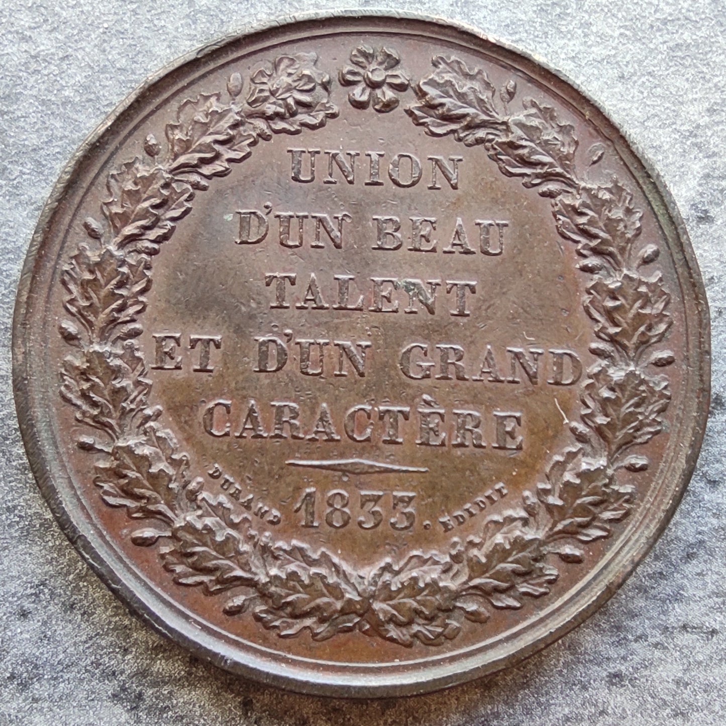 Médaille Berryer Avocat 1833 Député de Haute Loire 35.80 gr 41 mm Bronze