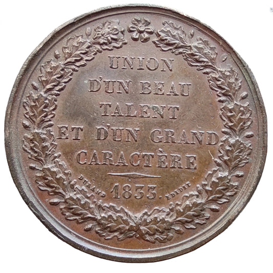 Médaille Berryer Avocat 1833 Député de Haute Loire 35.80 gr 41 mm Bronze