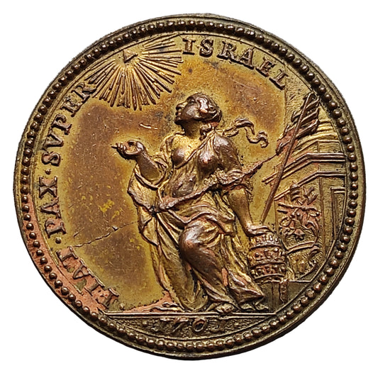 Medaille Papale Clement XI 1701 Fiat Pax Super Israel 32 mm 14.16 gr