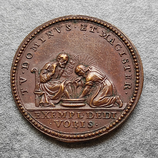 Médaille papale Clément XII Le christ lavant les pieds d'un disciple 30 mm 12.47 gr