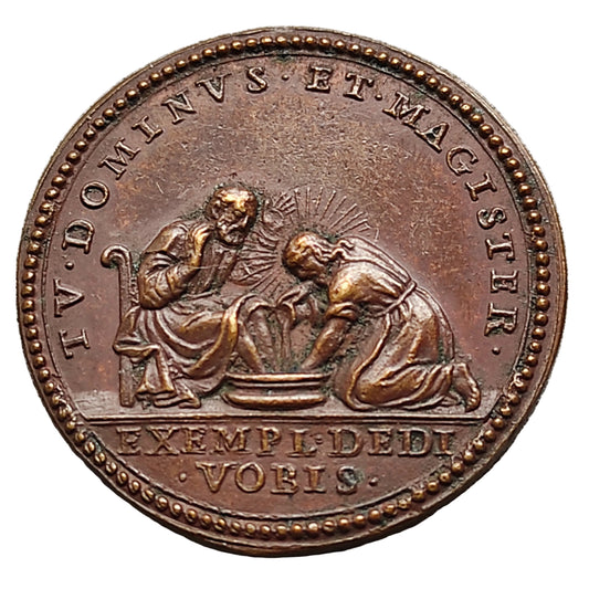 Médaille papale Clément XII Le christ lavant les pieds d'un disciple 30 mm 12.47 gr