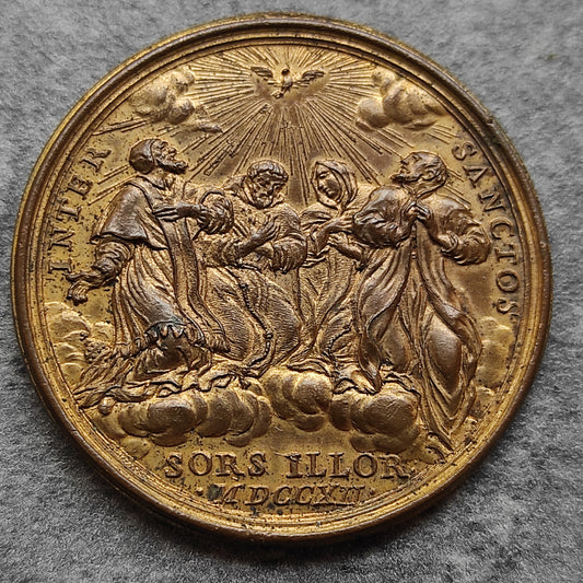 Médaille papale Clément XI 1712 Inter Sanctos Sors Illor 40 mm 23.03 gr