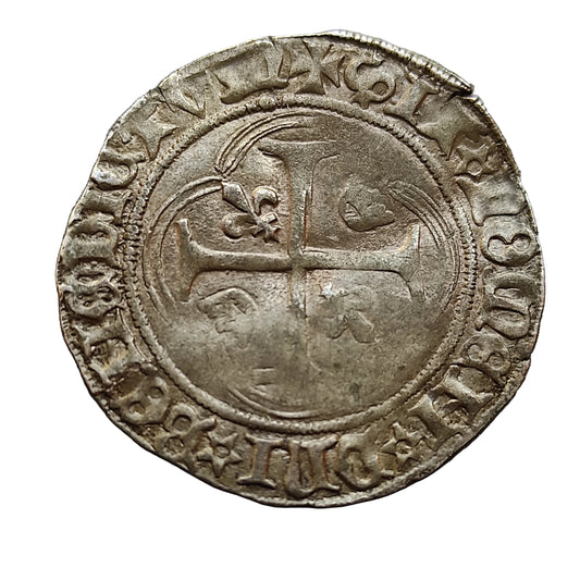 Charles VII (1422-1461) Blanc à la Couronne Chalon sur Marne 2.85 gr