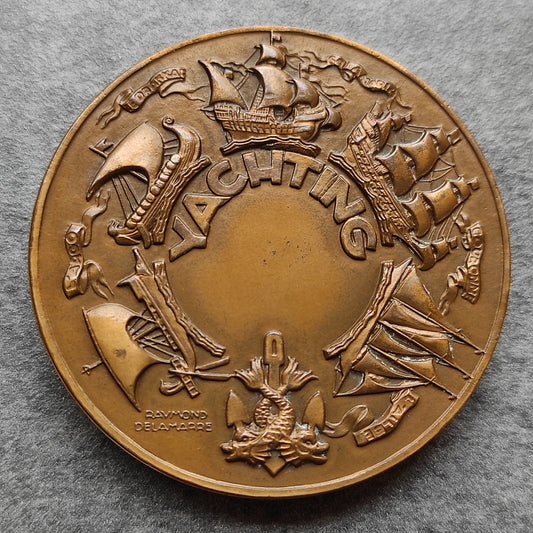 Médaille Yachting par Delamarre en bronze 82.82 gr 50 mm