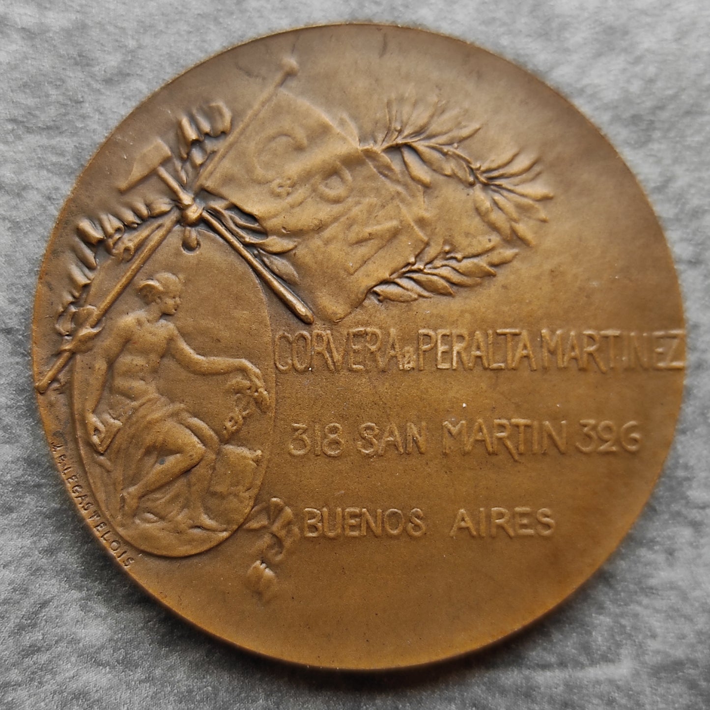 Médaille Argentine 1810 1910 Corvera & Peralta Martinez Buenos Aires 35.04 gr 40 mm