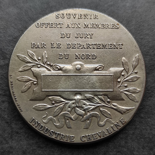 Médaille Département du Nord Industrie Chevaline en bronze argenté 60.49 gr 49 mm