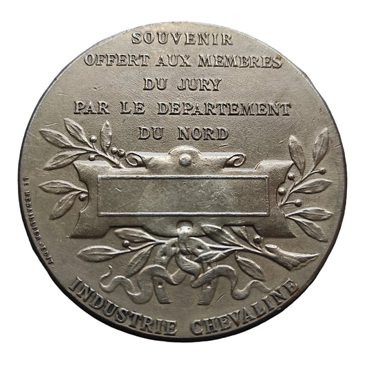 Médaille Département du Nord Industrie Chevaline en bronze argenté 60.49 gr 49 mm