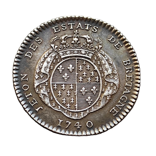 States of States of Brittany 1740 Louis XV Silver 7.09 gr