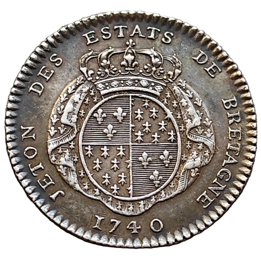 States of States of Brittany 1740 Louis XV Silver 7.09 gr