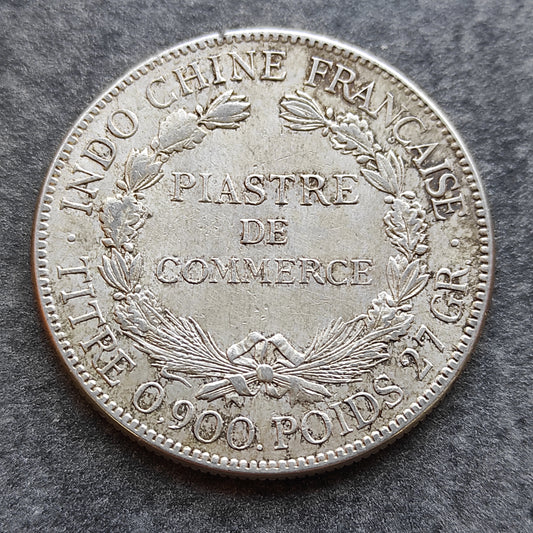 Piastre Comercial Indochina Francesa 1921 Plata 26,93 gr