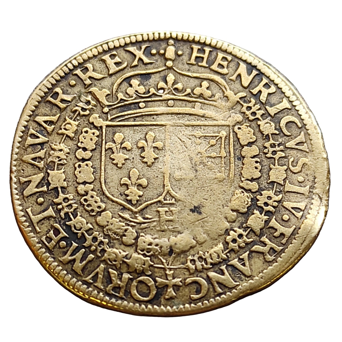 Jeton de Nuremberg à l'effigie d'Henri IV 1607 VVLTV QVO COELVM 3.45 gr