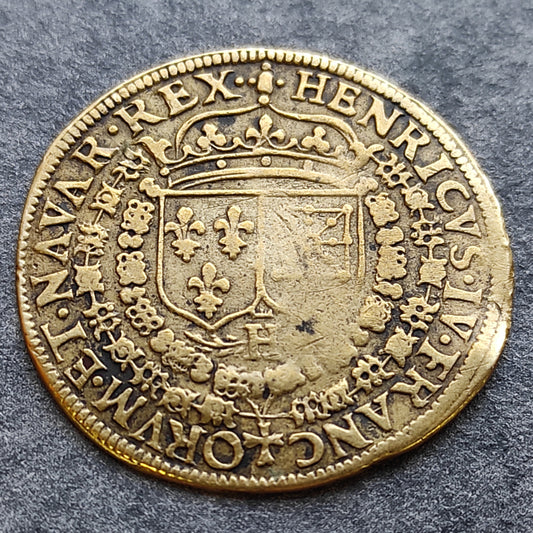 Jeton de Nuremberg à l'effigie d'Henri IV 1607 VVLTV QVO COELVM 3.45 gr