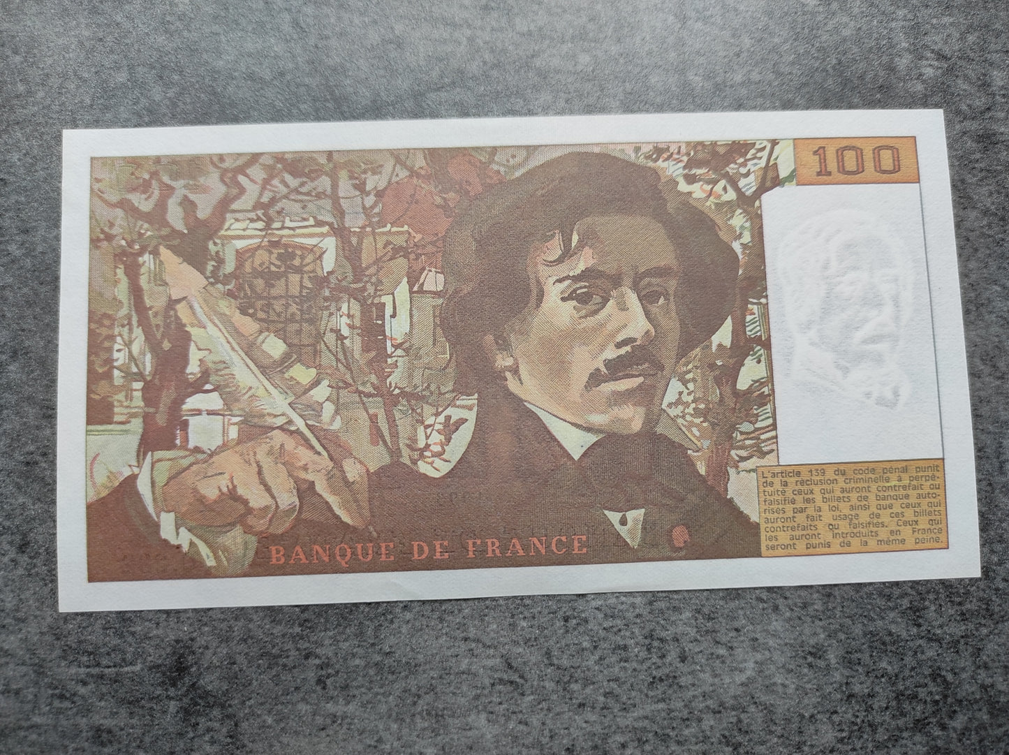 France billet neuf de 100 francs Eugène Delacroix 1993
