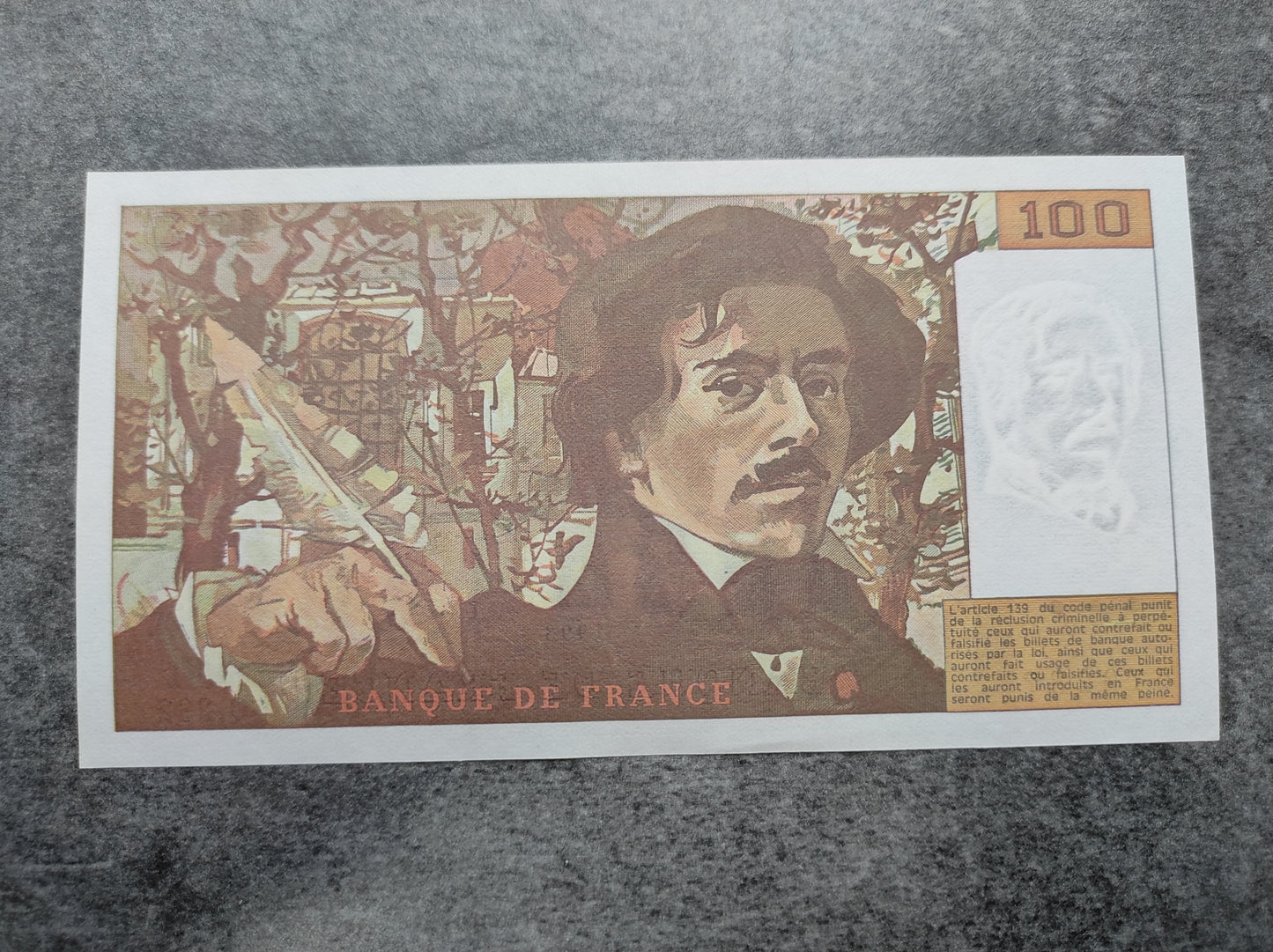 France billet neuf de 100 francs Eugène Delacroix 1993
