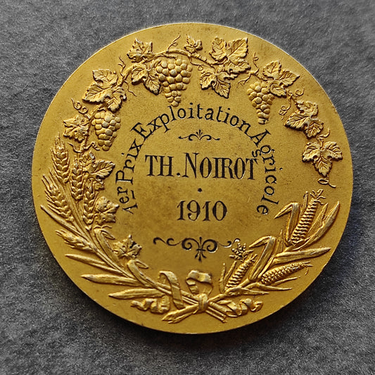 Médaille 1er Prix Exploitation Agricole 1910. Vermeil. 37.7 gr 40 mm