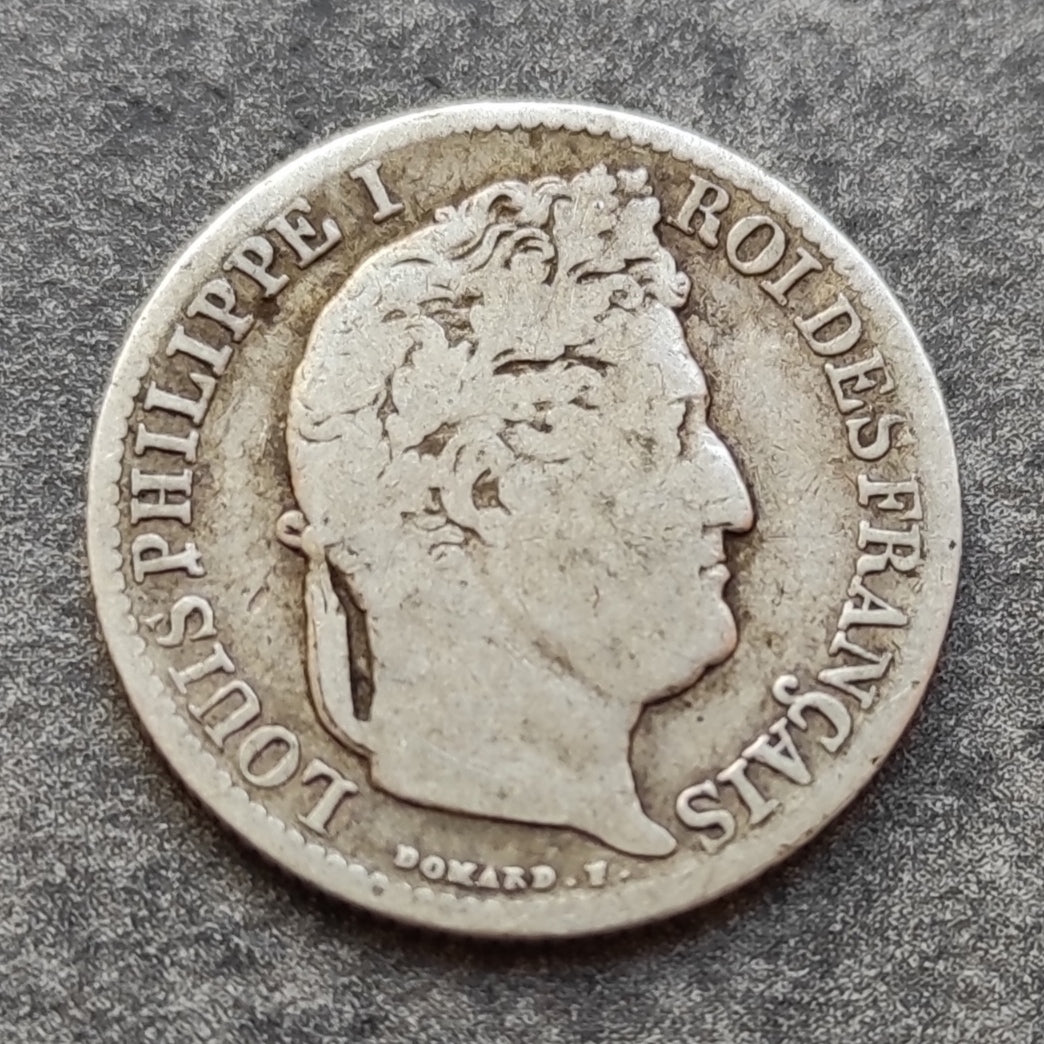 Louis-Philippe Ier (1830-1848) 1/2 Franc 1843 K Bordeaux Argent