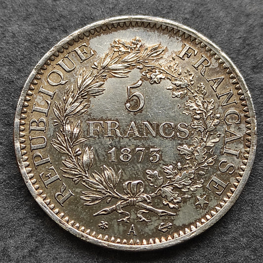 Hercule 5 Francs 1873 A Paris Argent