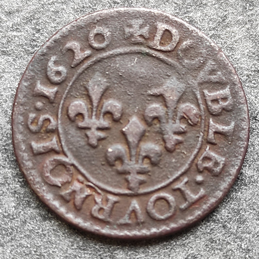 Louis XIII (1610-1643) Double Tournois 1620 G Poitiers