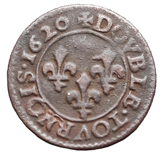 Louis XIII (1610-1643) Double Tournois 1620 G Poitiers