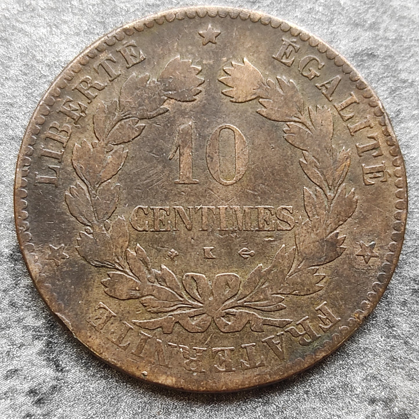Cérès 10 Centimes 1876 K Bordeaux