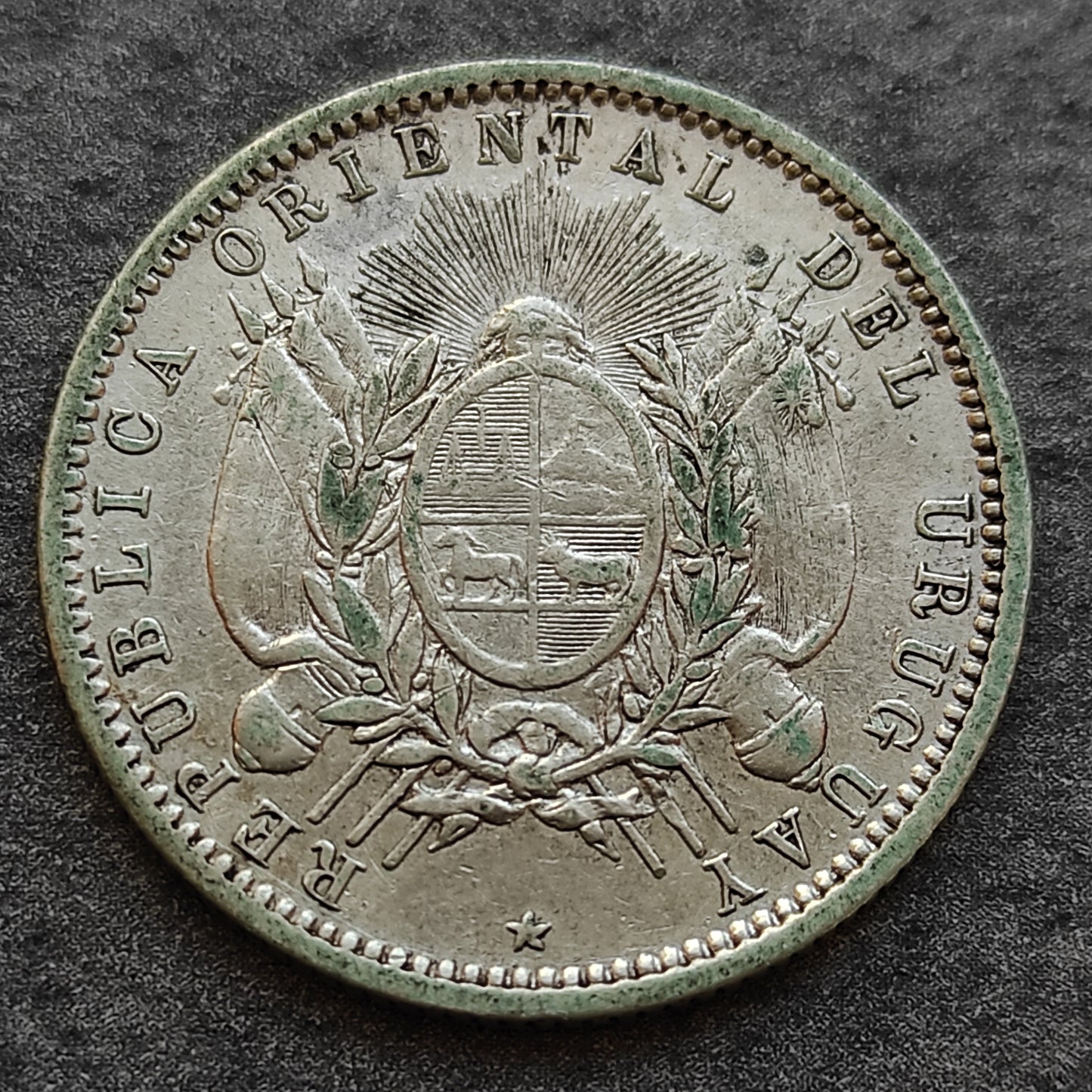 Uruguay 20 Centesimos 1877 Argent 4.89 gr