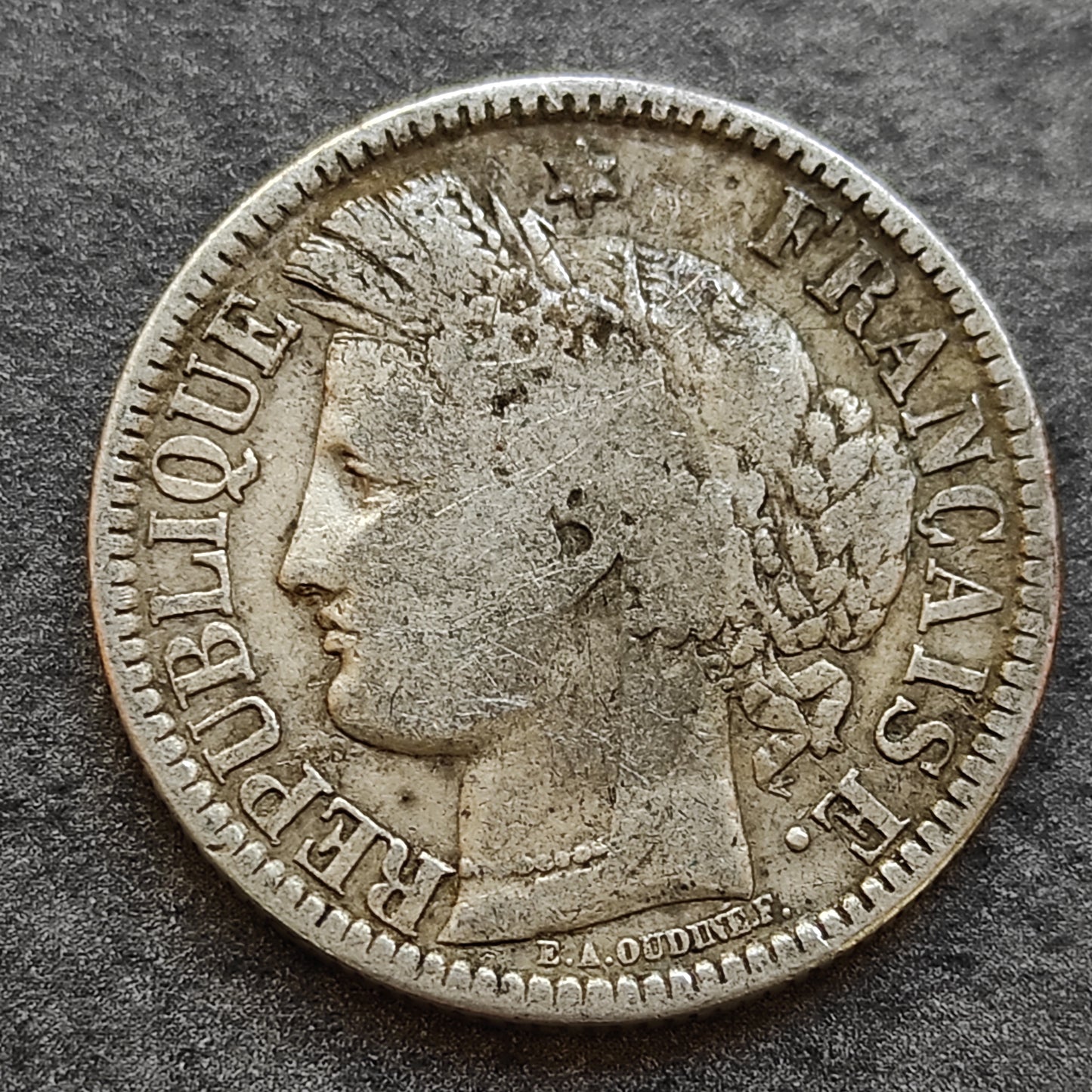 Cérès sans légende 2 Francs 1871 K Argent 9.54 gr
