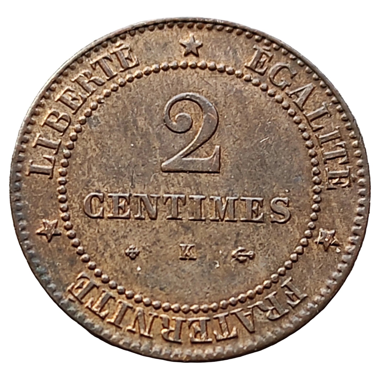 Cérès 2 centimes 1878 K Bordeaux