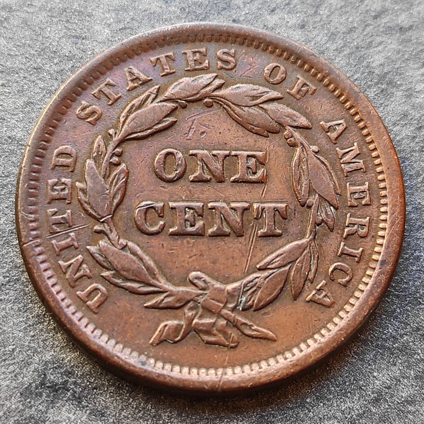 USA États Unis One Cent 1843 Braided Hair 10,79 gr