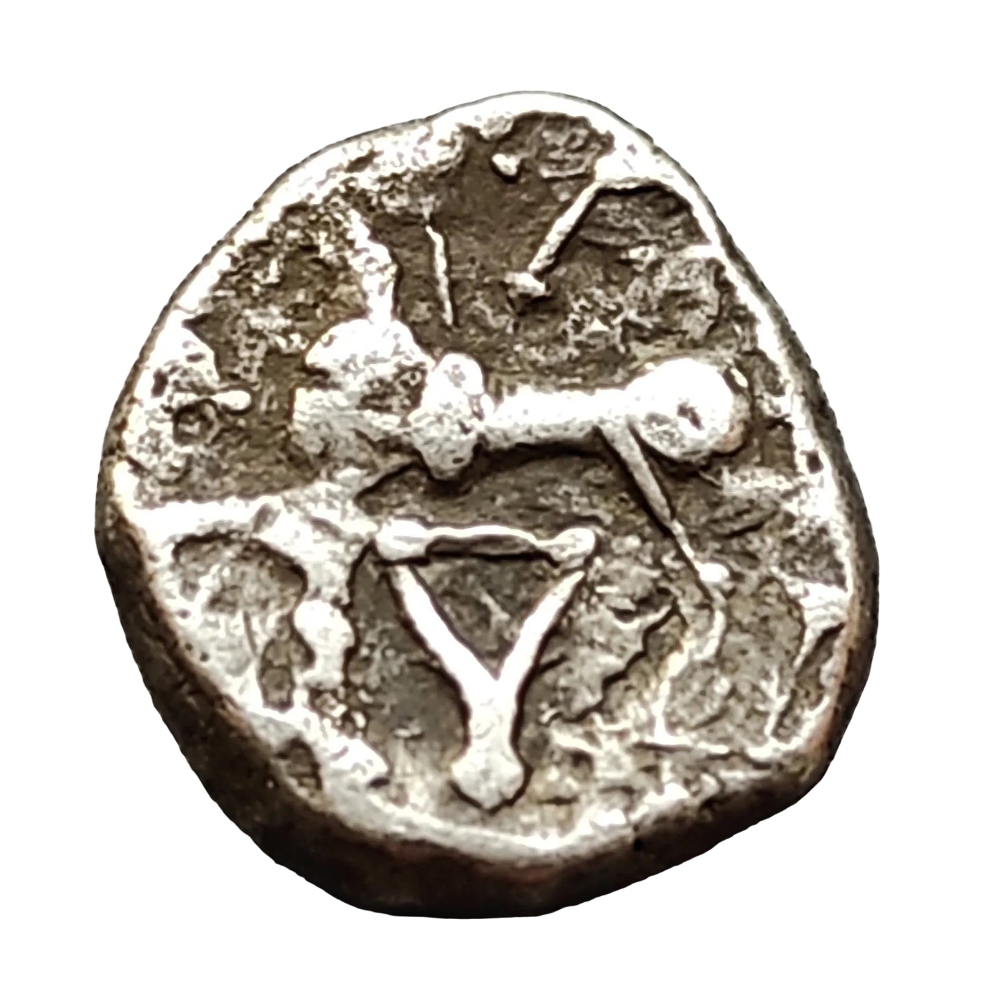 Gaule Lingons (région de Langres) Denier KALETEDOY au delta renversé. Argent. 1.89 gr