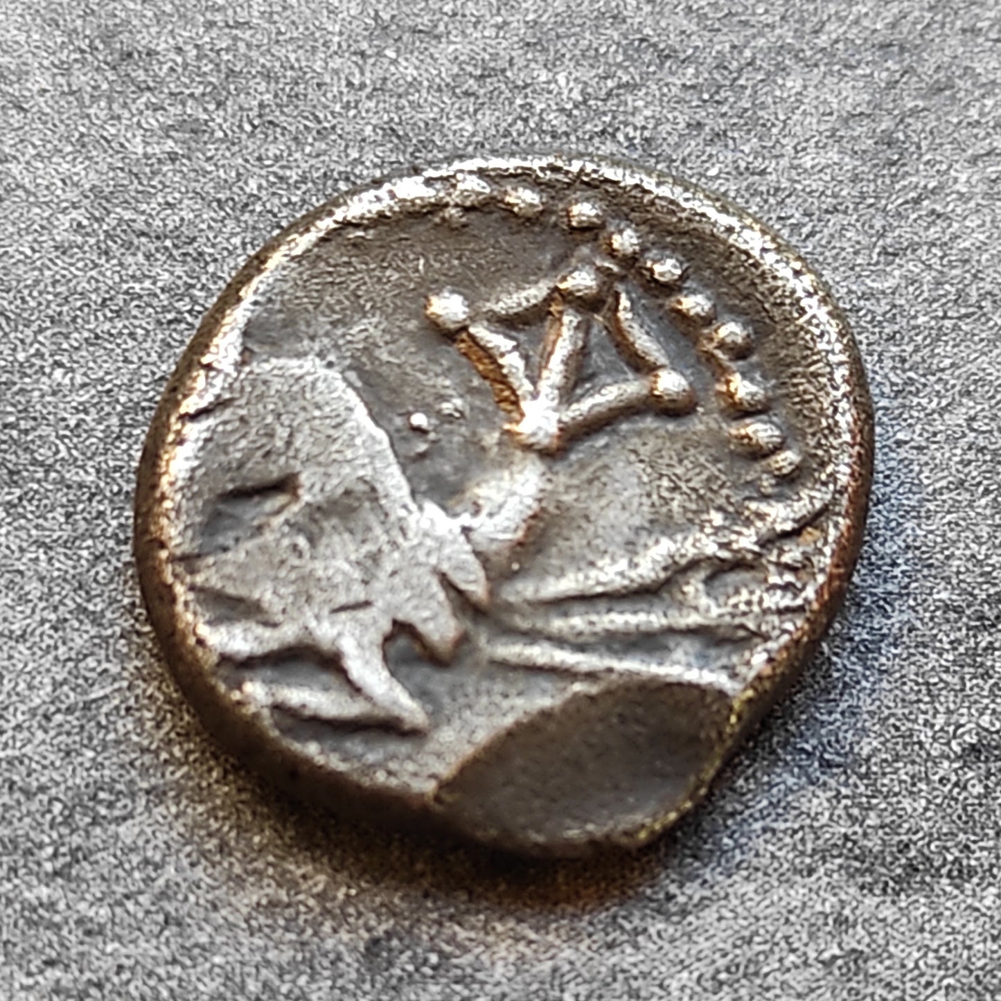 Gaule Allobroges (région du Dauphiné) Denier à l'hippocampe. tête à gauche. Argent. 2.21 gr