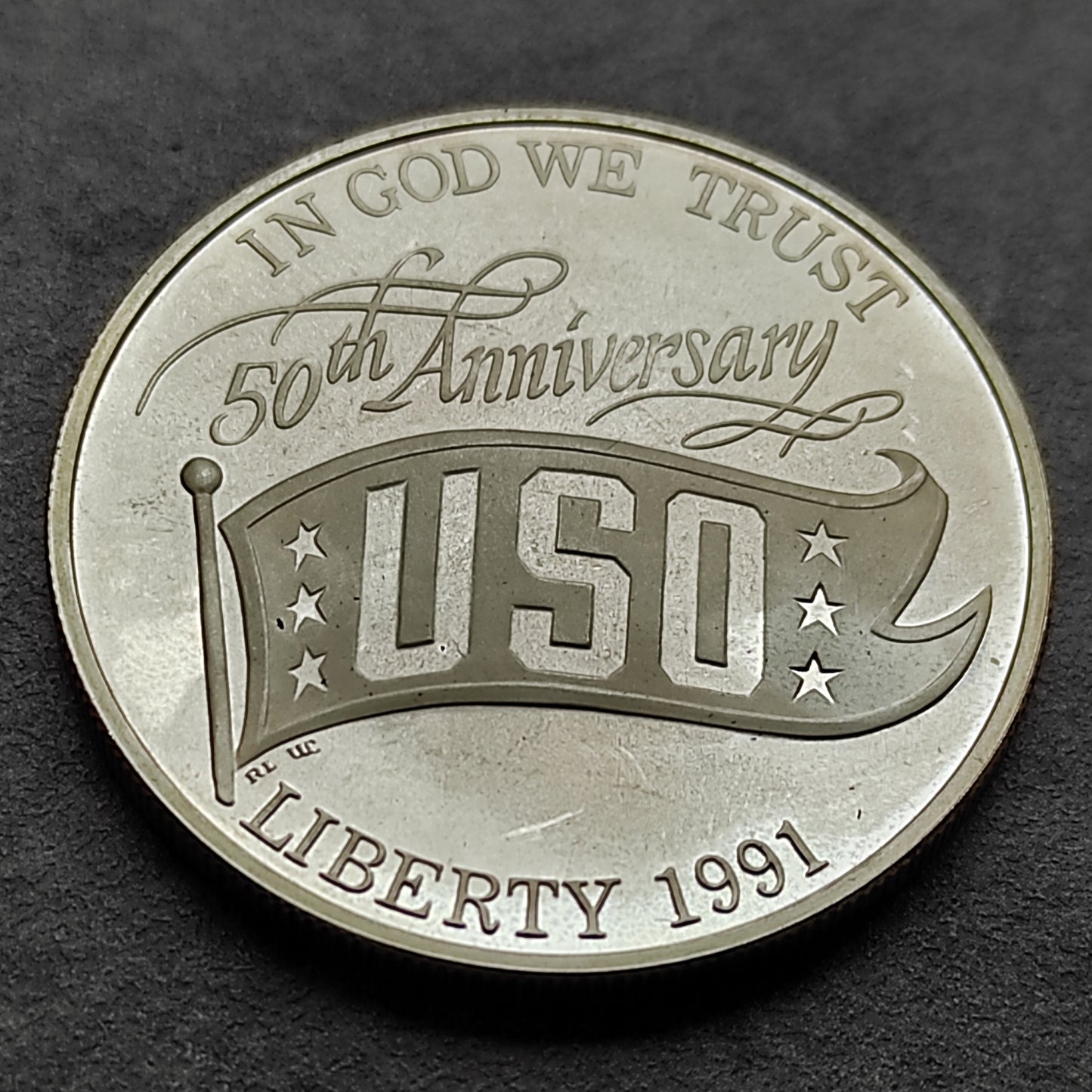 États-Unis 1 Dollar 1991 USO United Service Organizations 26.73 gr 38.1 mm Argent USA