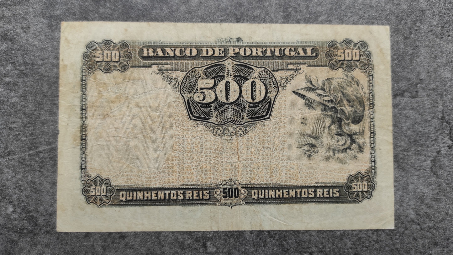 Portugal billet de 500 reis 1904