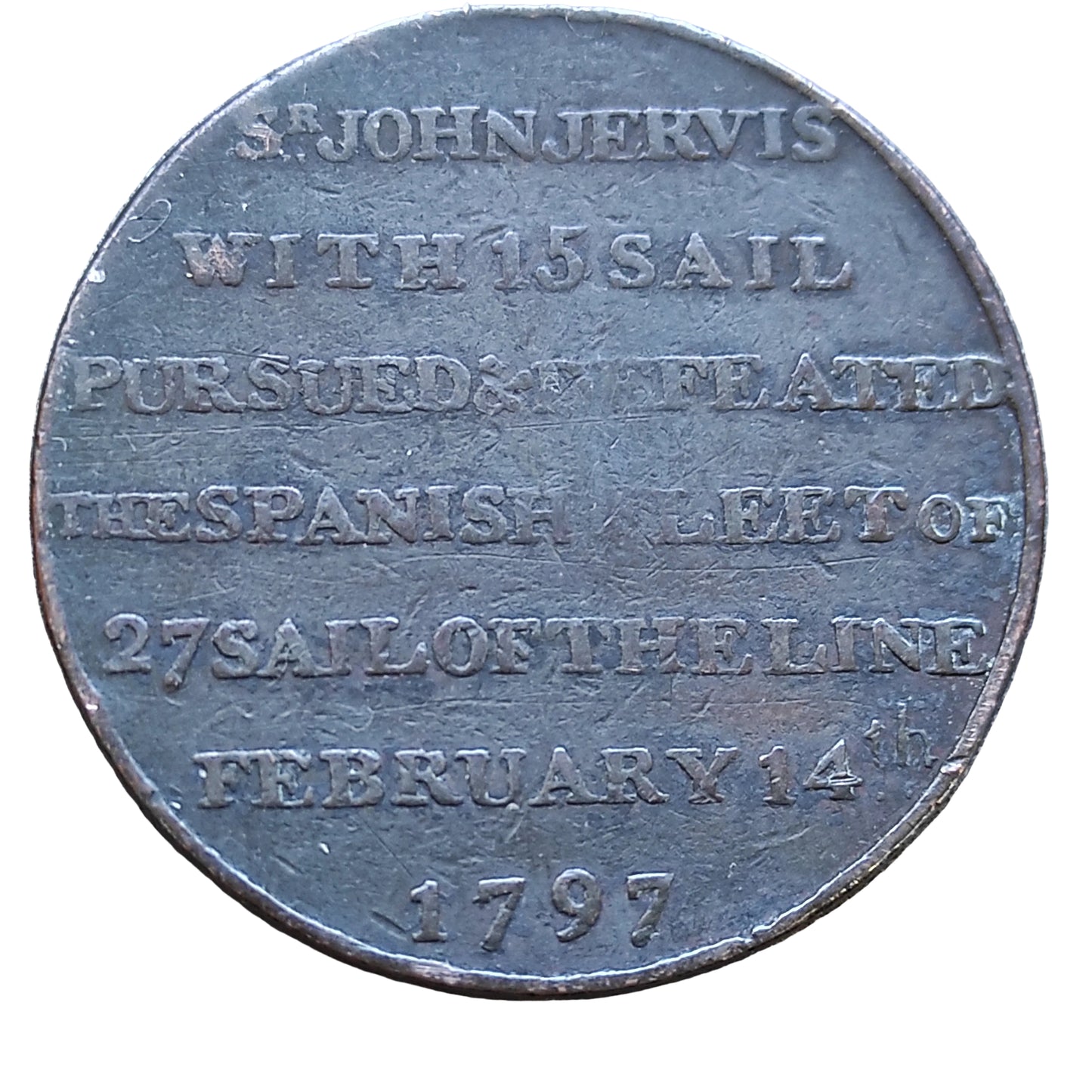 Grande Bretagne Half Penny Token Sir John Jervis Defeats Spanish February 14 1797
