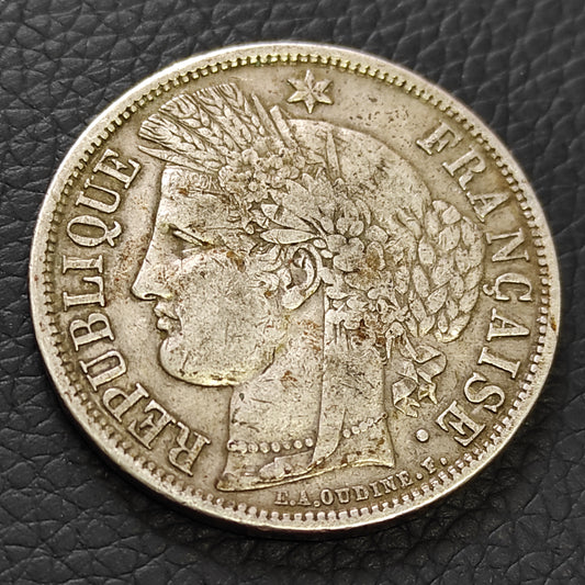 Cérès 5 Francs sans légende 1870 K Bordeaux. Argent. 26.17 gr
