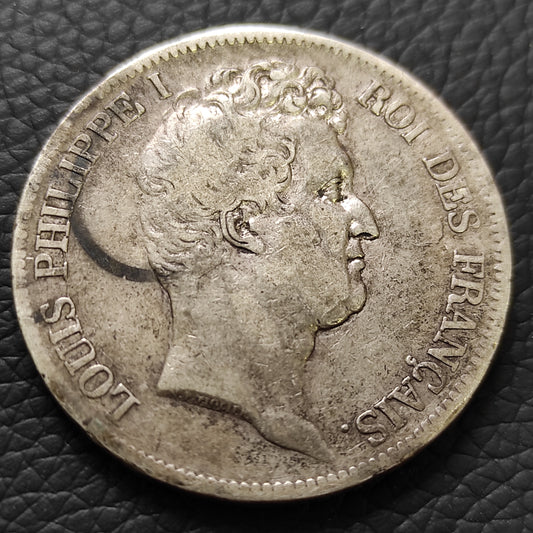 Louis-Philippe Ier (1830-1848) 5 Francs 1831 BB Strasbourg. Tranche en creux. Argent. 24.61 gr