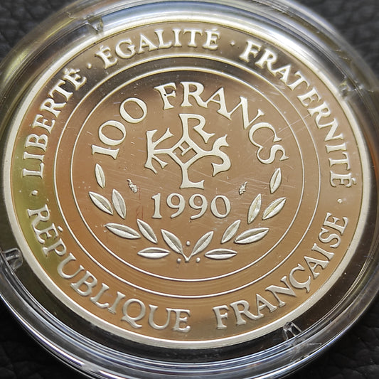 100 Francs 15 Ecus 1990 Charlemagne. Argent Belle Épreuve BE. 22.2 gr 37 mm